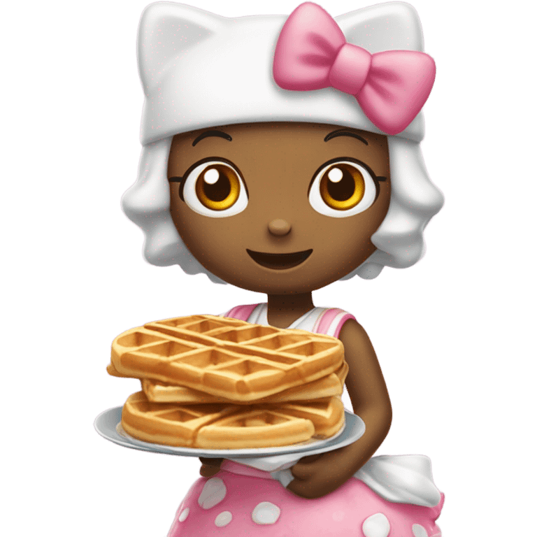 Hello kitty with waffles  emoji