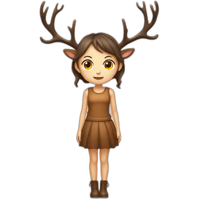 deer-antlers girl stand on jelly emoji