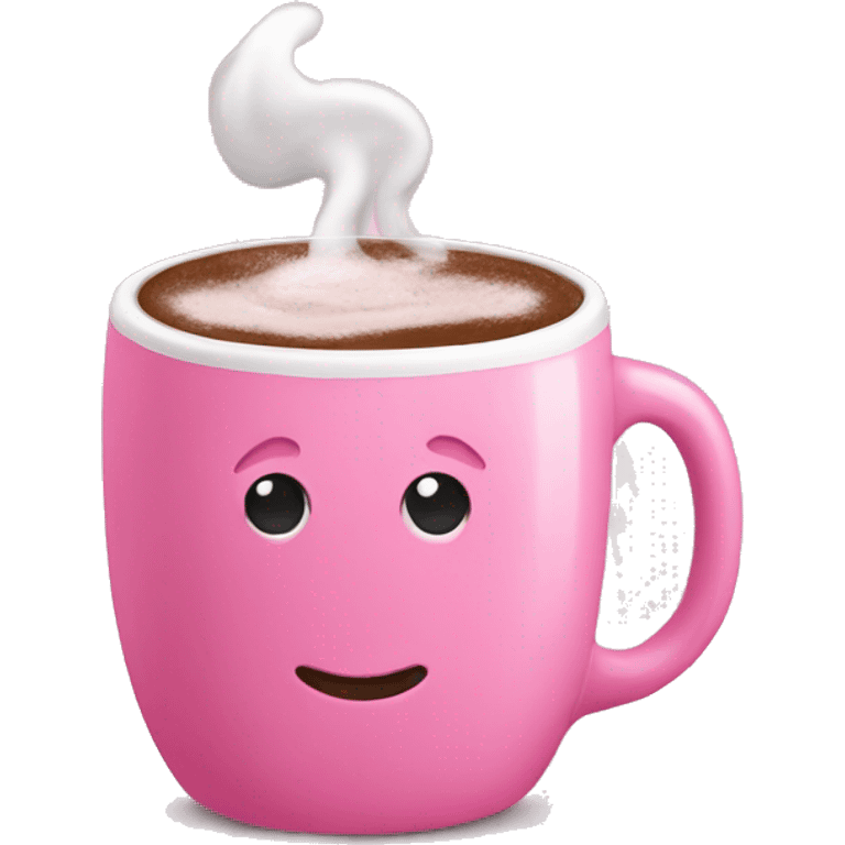 pink mug with hot chocolate  emoji