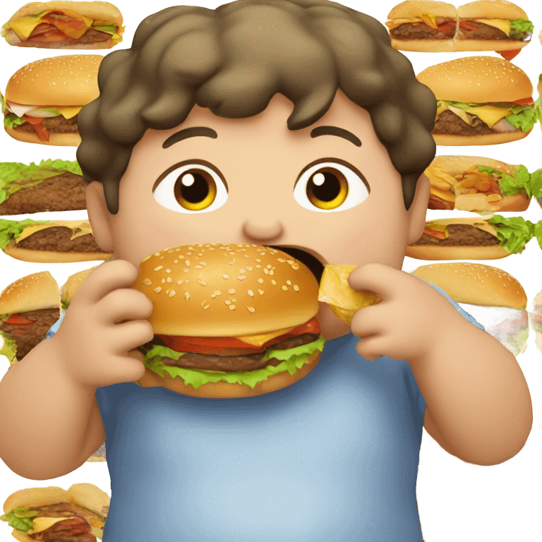 fat kid eating a burger  emoji