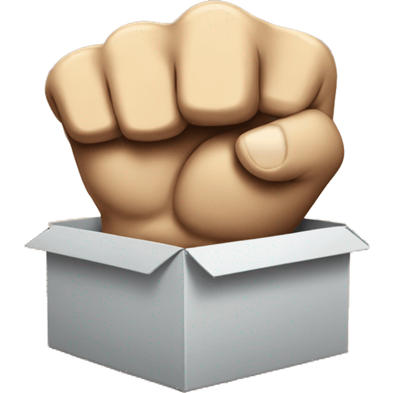 Internet box that raises its fists in the air emoji