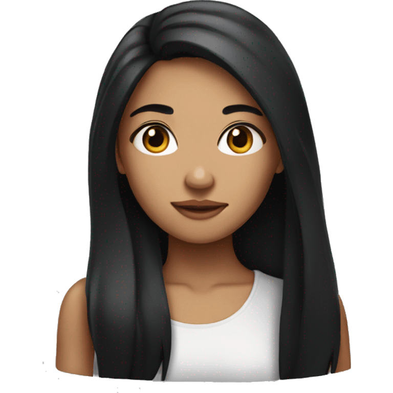 Girl with black long hair emoji