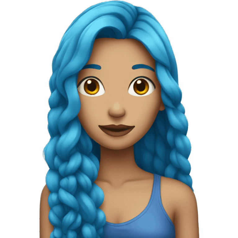 woman with long blue hair emoji