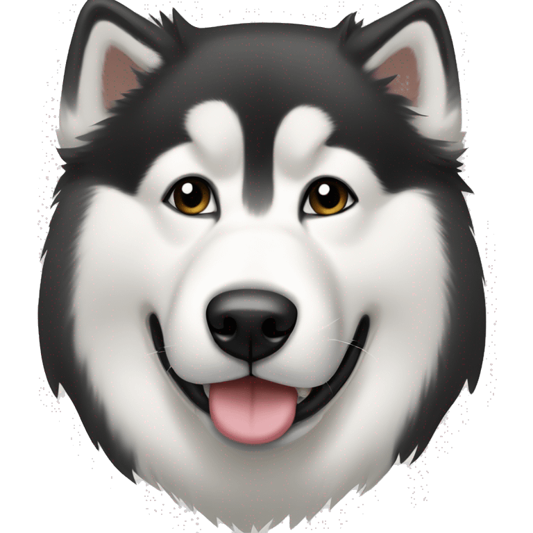 alaskan malamute dog black and white  emoji