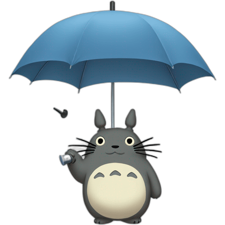 Totoro holding an umbrella emoji