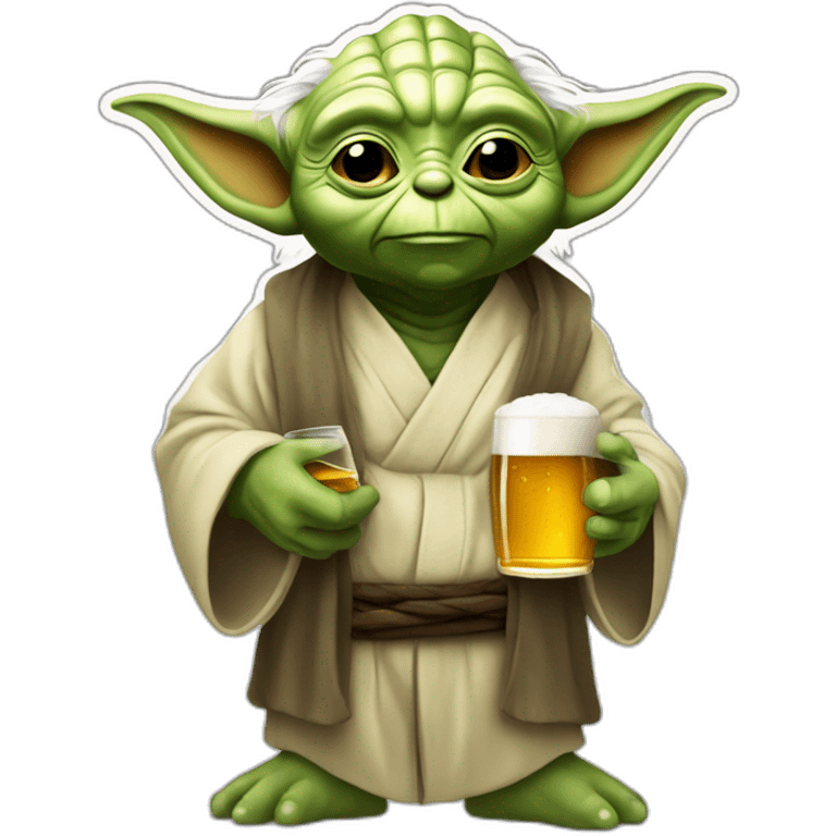 Yoda qui boit une bière emoji