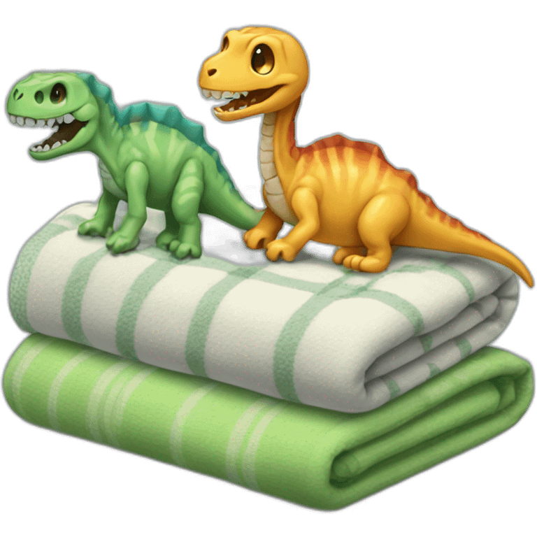 À blanket with skeleton dinosaurs emoji