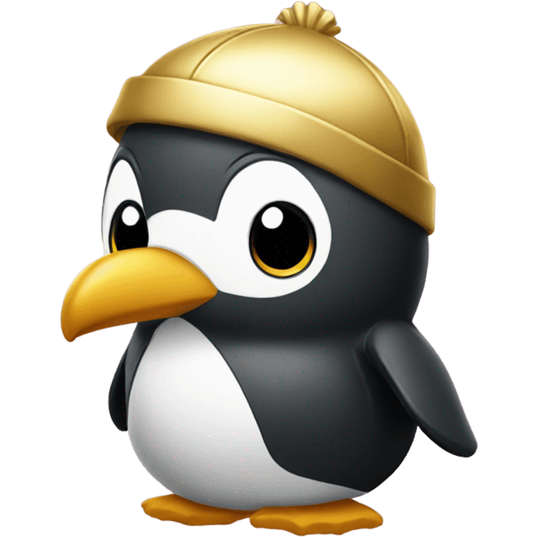 Gold penguin emoji