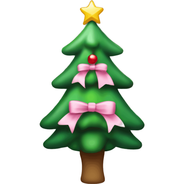 Christmas tree with light pink bow emoji