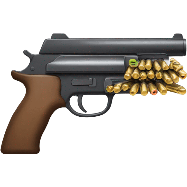 Riffle gun with so many bullets emoji