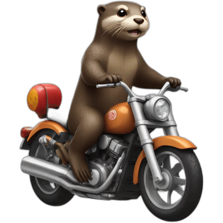 otter riding a motorcycle emoji