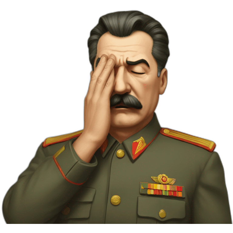 Stalin with closed eyes facepalm emoji