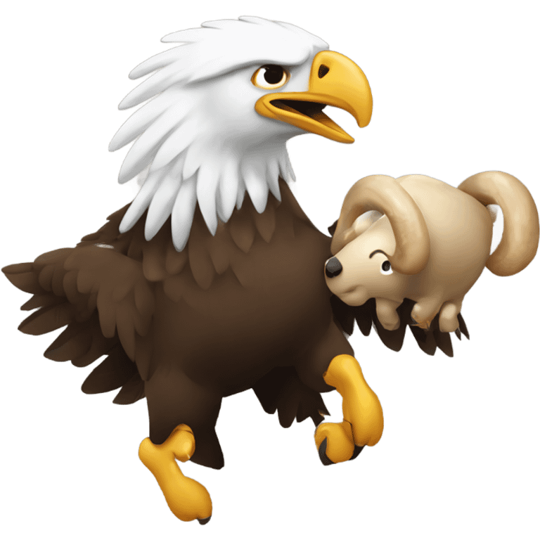 An eagle going after a ram emoji