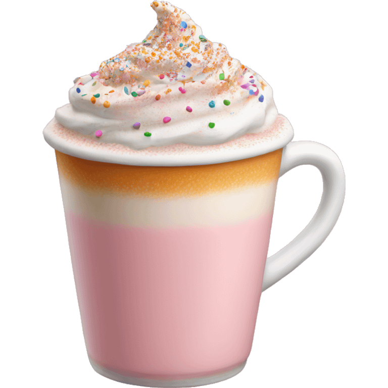 Light pink pumpkin latte with Multicolored Sprinkling emoji