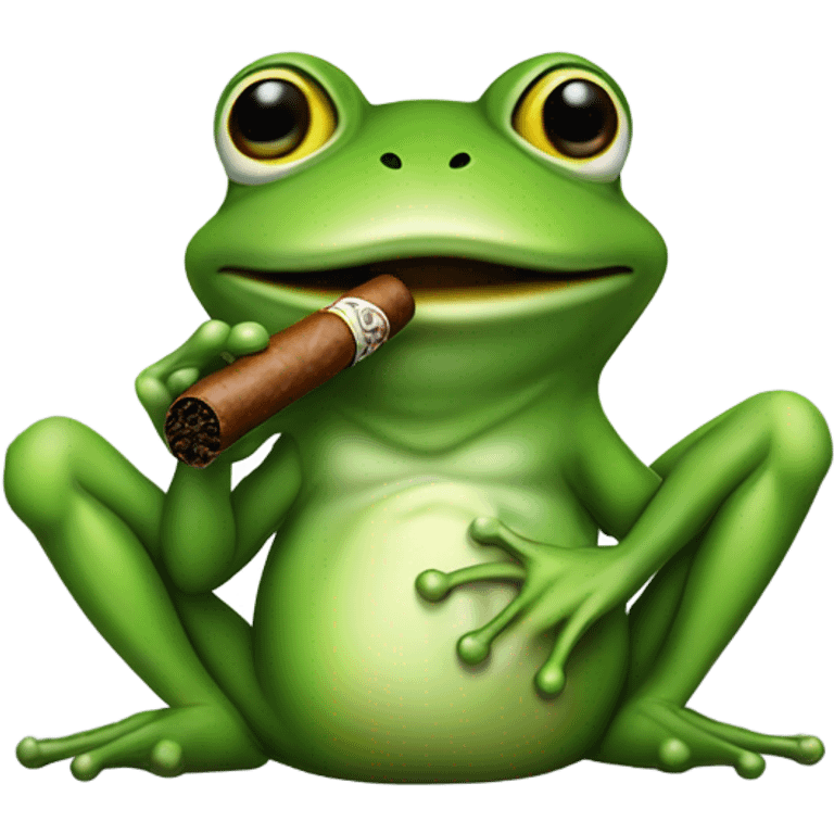 Frog smoking cigar emoji