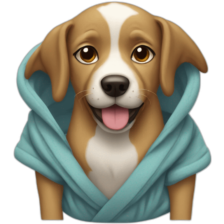 Dog in a bath robe emoji