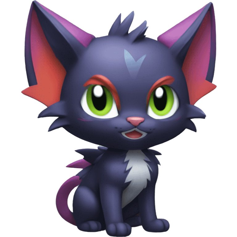 Cool Cute Edgy Chibi Cat-Noibat-Noivern-Litten-Pokémon-Fakémon-hybrid emoji