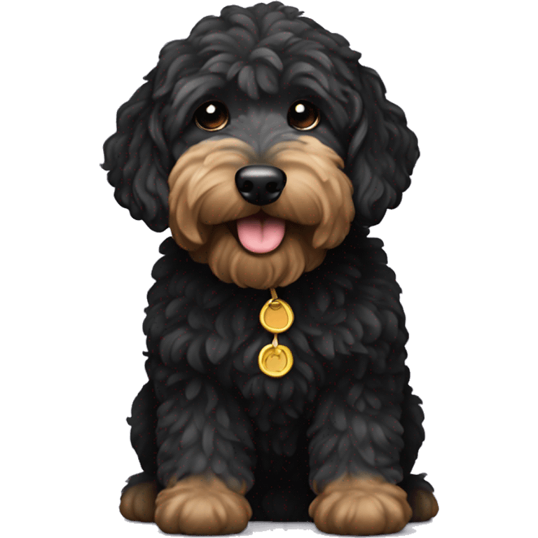 Black golden doodle emoji