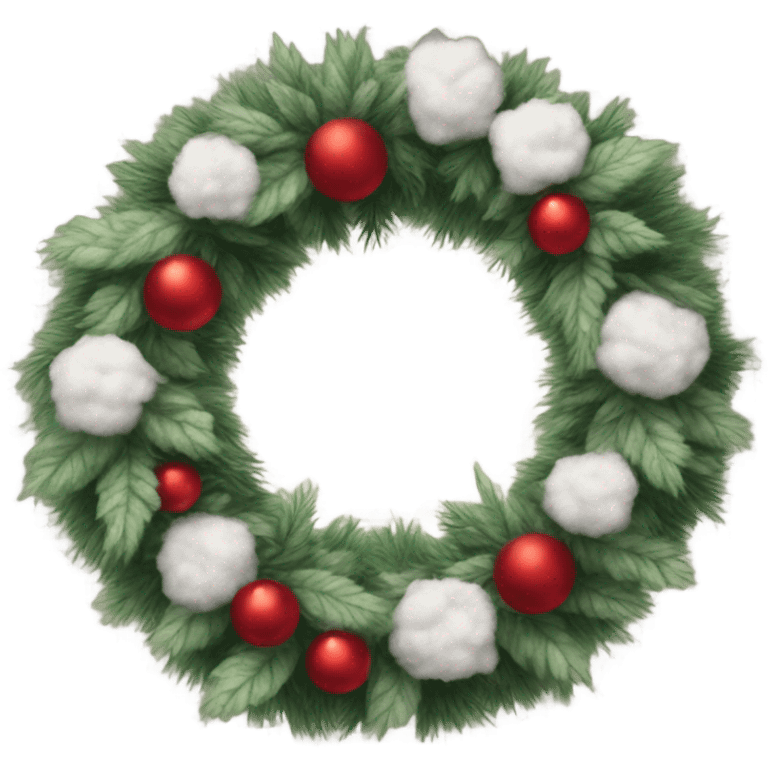 Realistic cristmas wreath with Cotton emoji