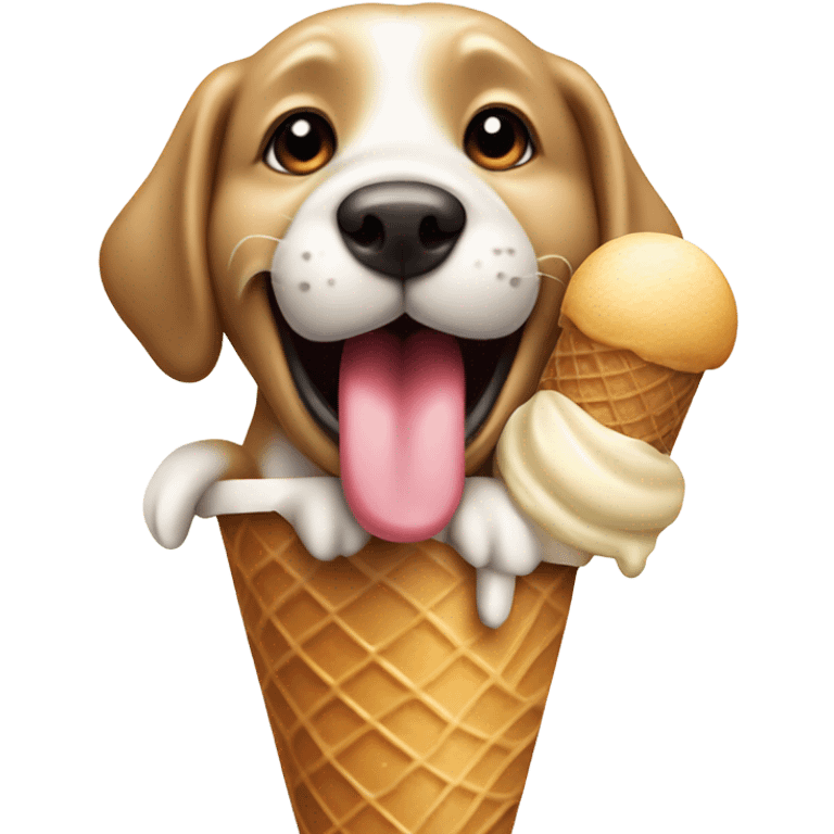 DOG eating ice cream emoji