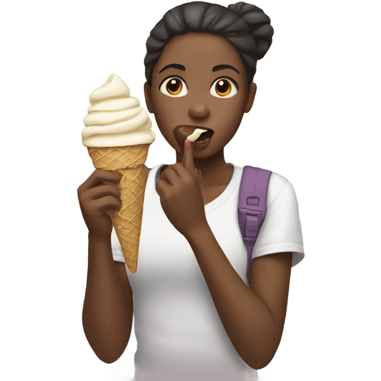 Girl eating ice cream emoji