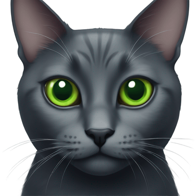 Black cat with green eyes next to a grey cat with green eyes emoji