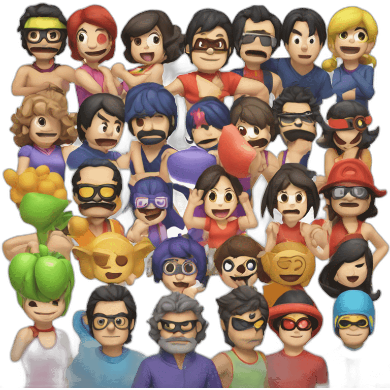 group of warioware characters emoji