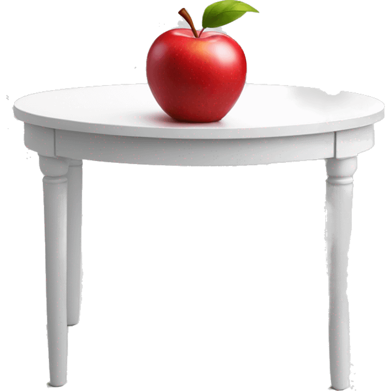 red apple on white table emoji