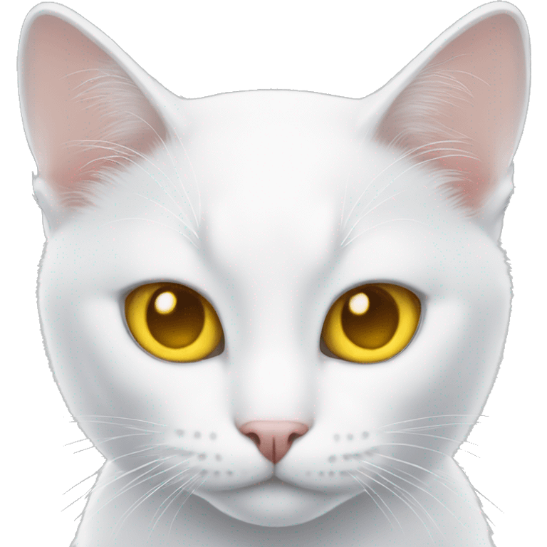 White cat with yellow eyes emoji