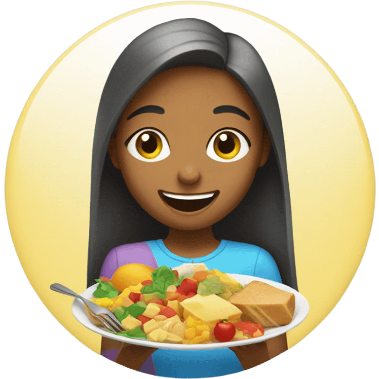 Girl eating emoji