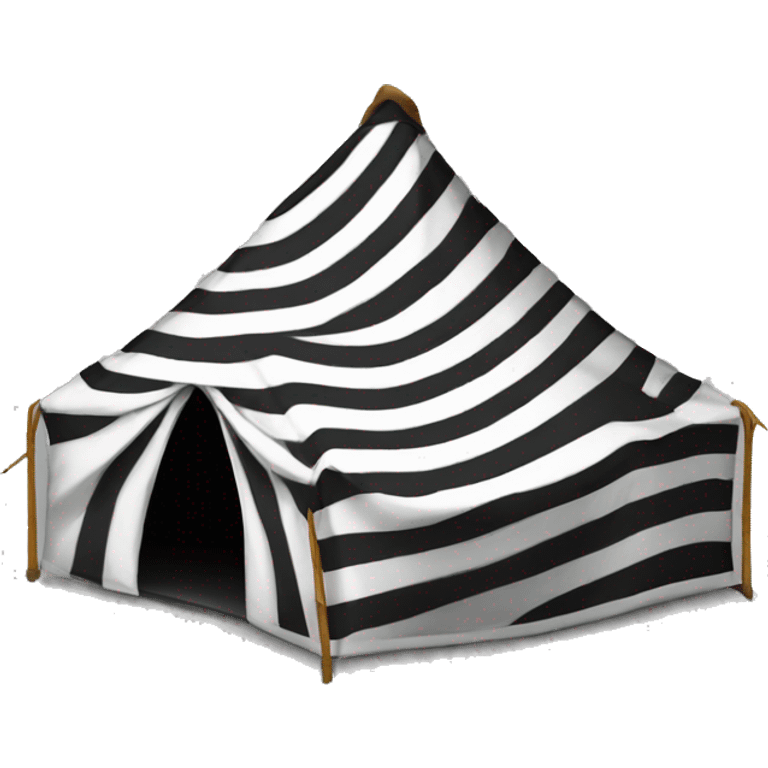 Black and white striped tent emoji