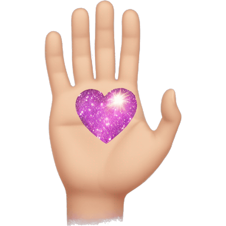 hand heart with sparkle emoji