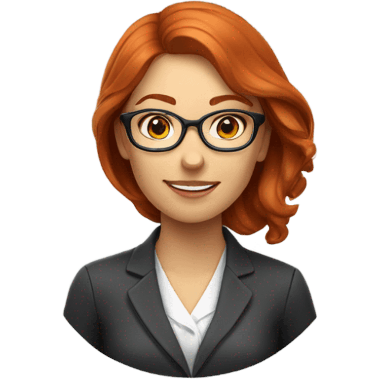 Redhead female accountant glasses emoji