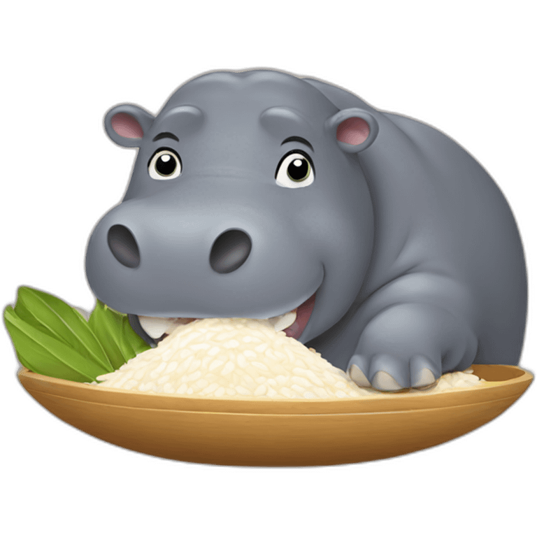 hippo eating rice emoji