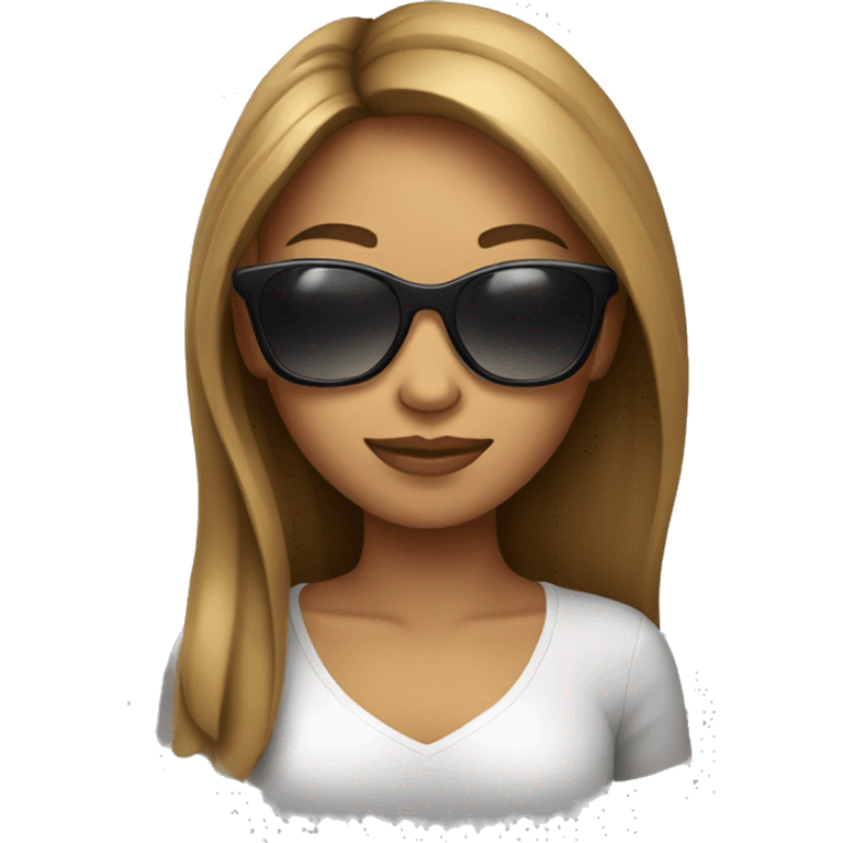 young woman wear the sunglass. apple style emoji emoji