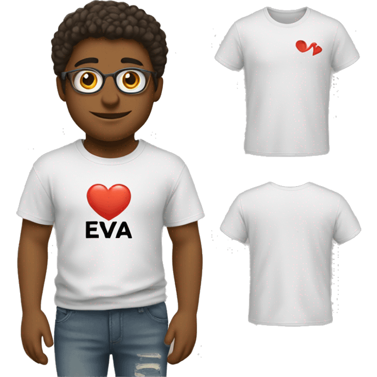 T-shirt with the inscription “I ❤️ eva” emoji