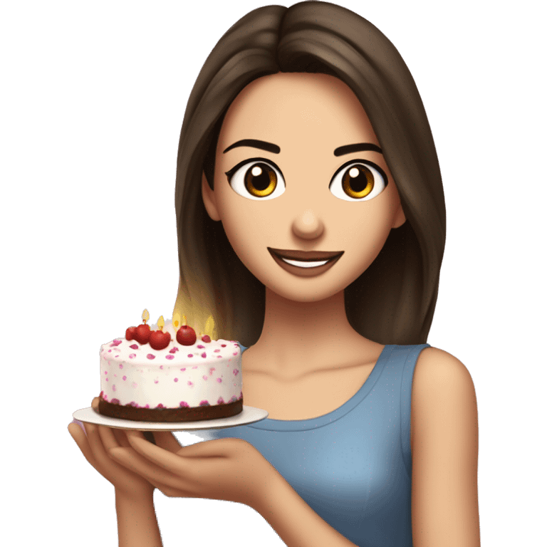 Teenaged Odette Annable with cake emoji