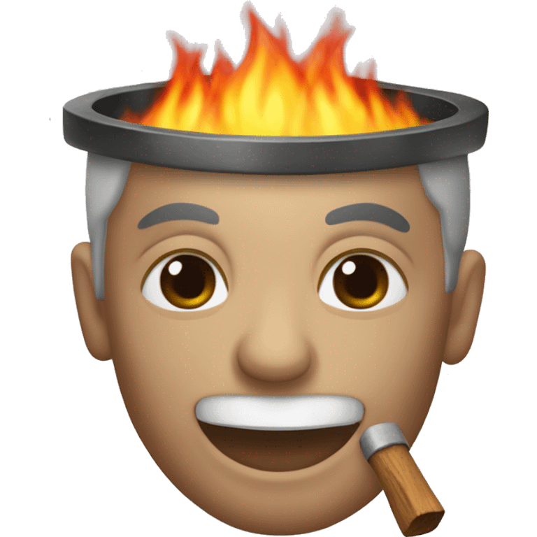 Um balança com chamas de fogo no topo emoji