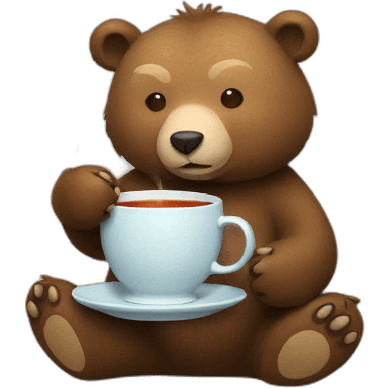 Bear drinking tea emoji