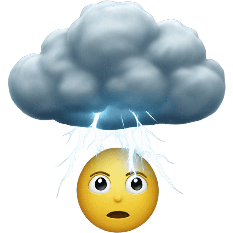 Some kind of thunderstorm in someone’s head or over someone’s head lol emoji