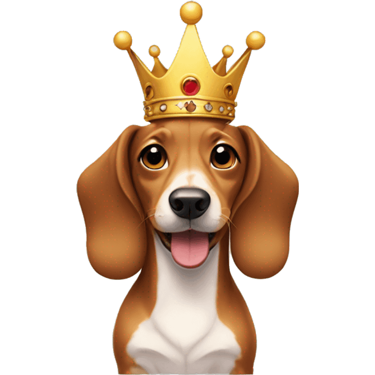 Wiener dog with a crown  emoji