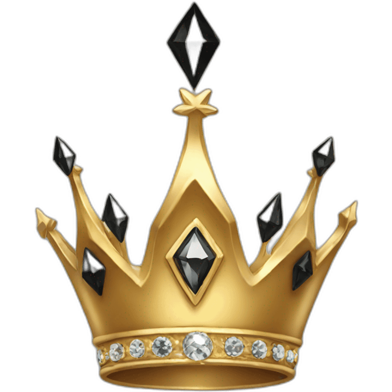 gold and Black diamond crown emoji