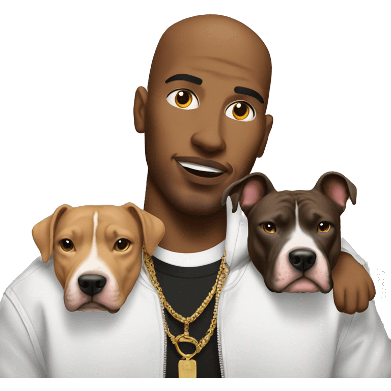 a rapper with a big pitbull emoji