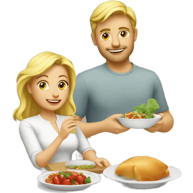 Blond Wife gives husband meal emoji