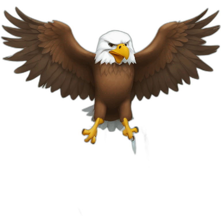 angry eagle in a swimming pool emoji