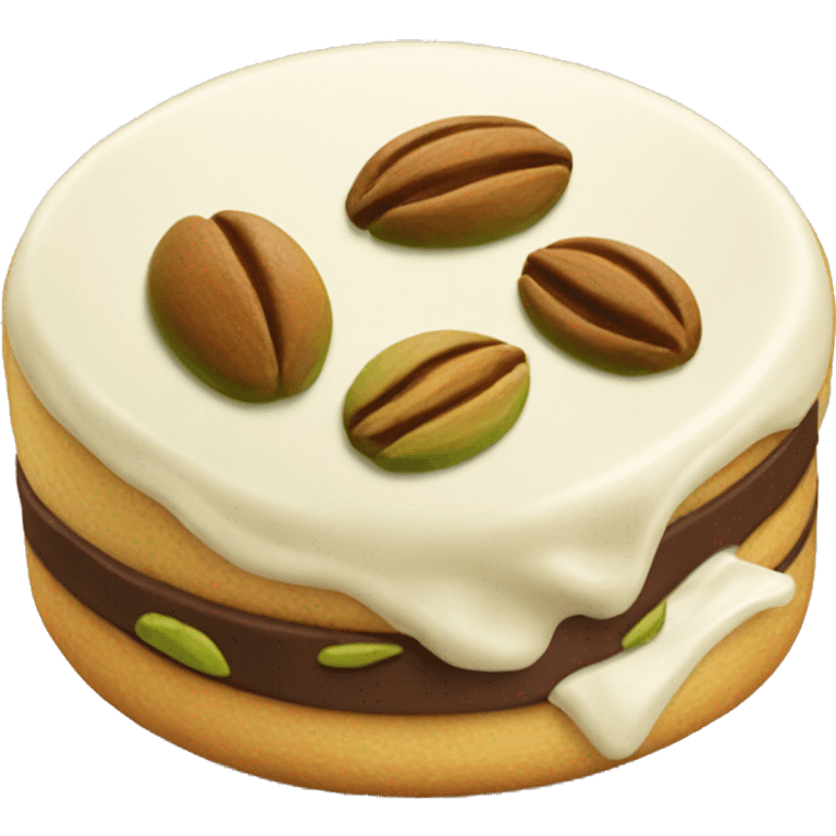 Emoji de un alfajor de crema de pistachos emoji