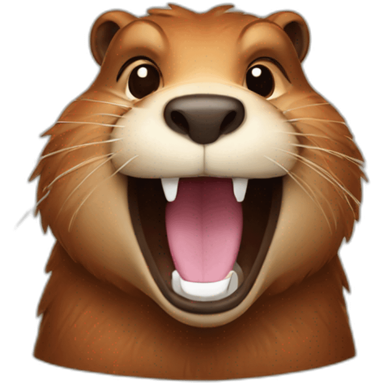 slightly happy beaver emoji