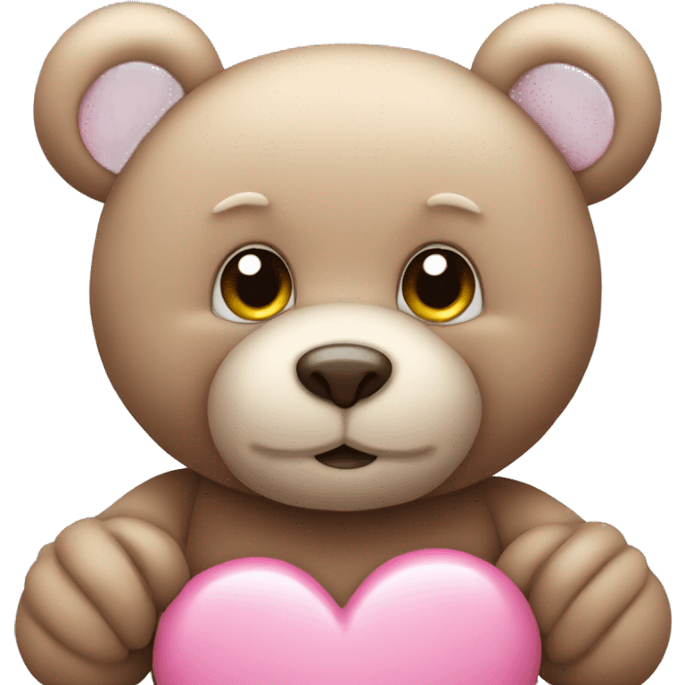 teddy bear with pink hearts emoji