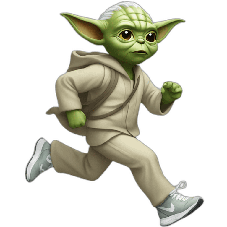 yoda running with nike shoes emoji