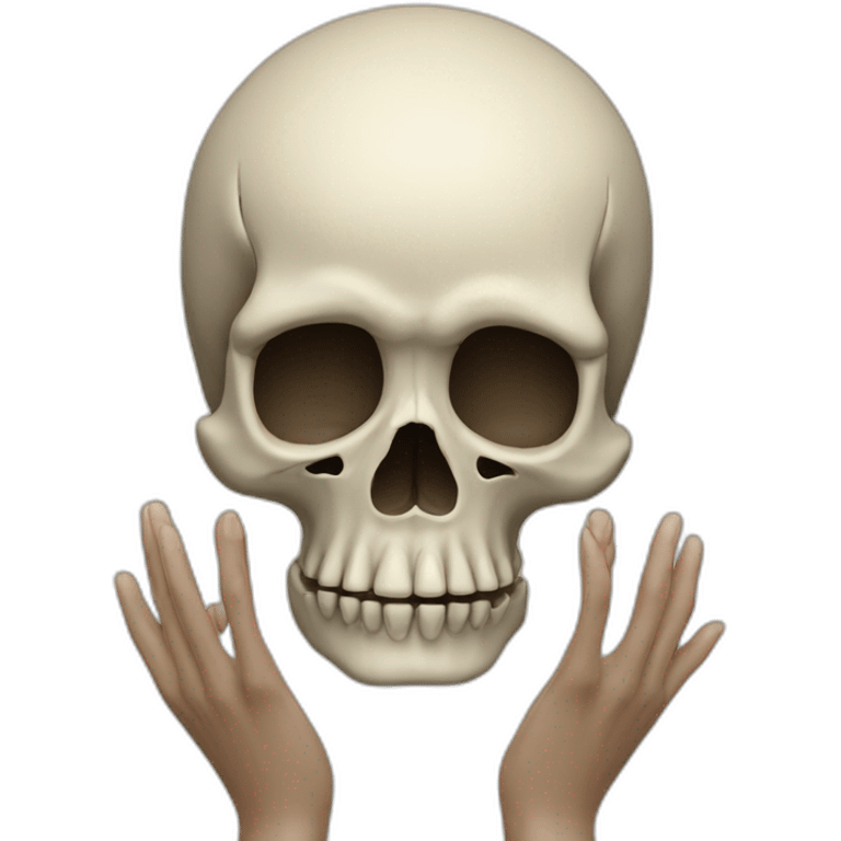 skull hands together emoji